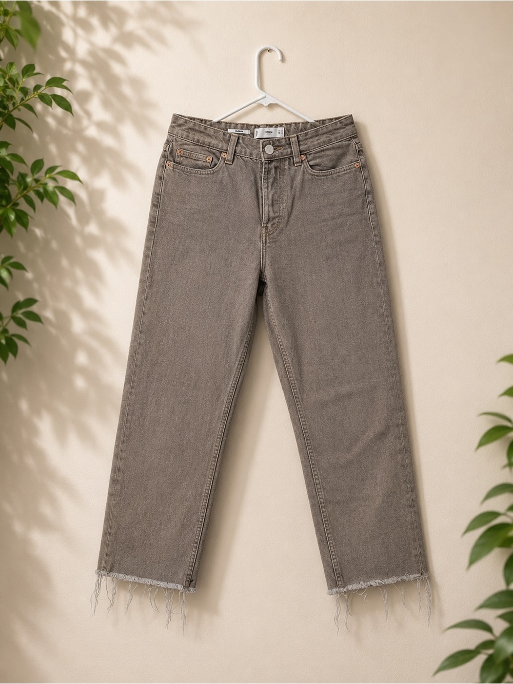 Mango Grey Straight Leg Jeans